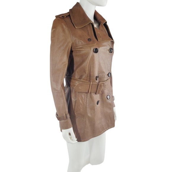 Gucci Brown Belted Leather Jacket - Picture 2 of 10